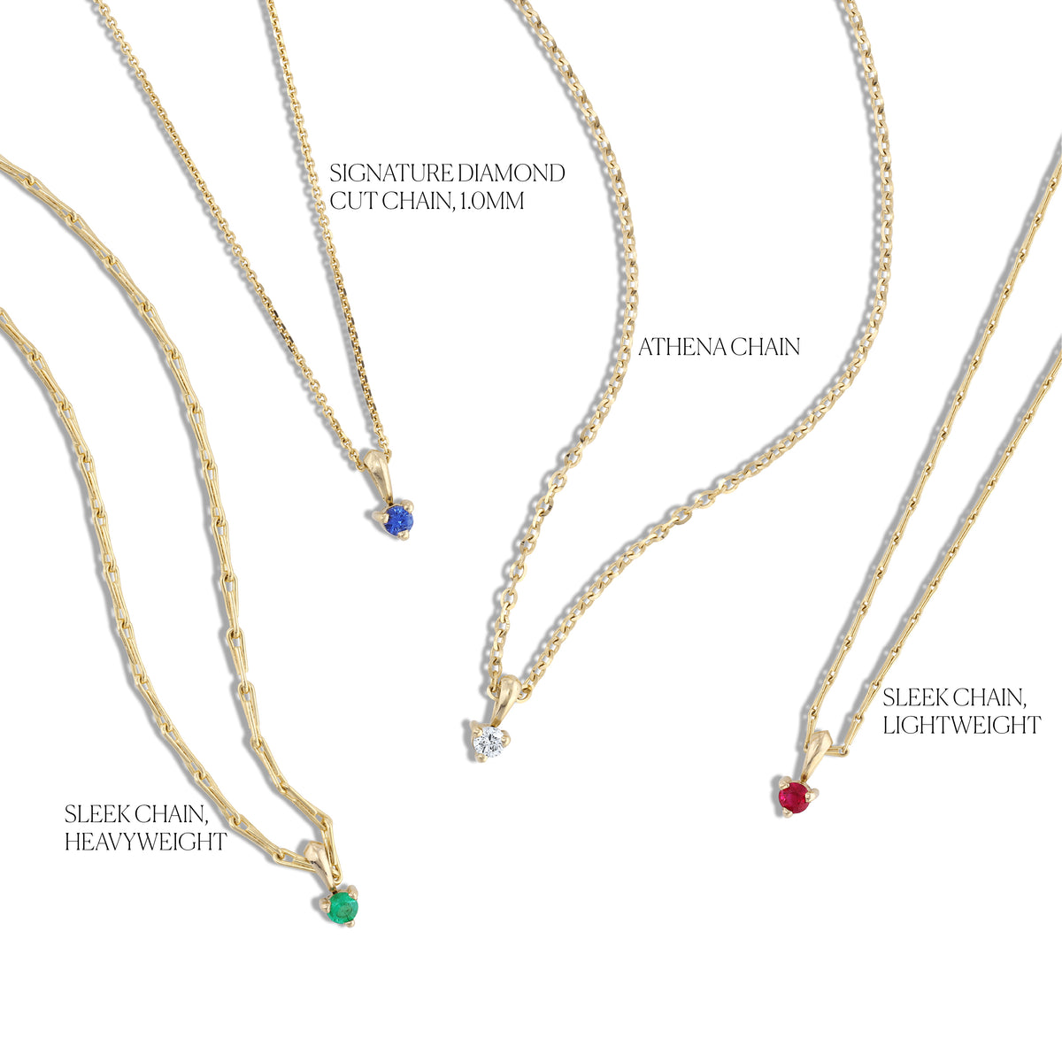 Athena Oval Diamond Cut Chain