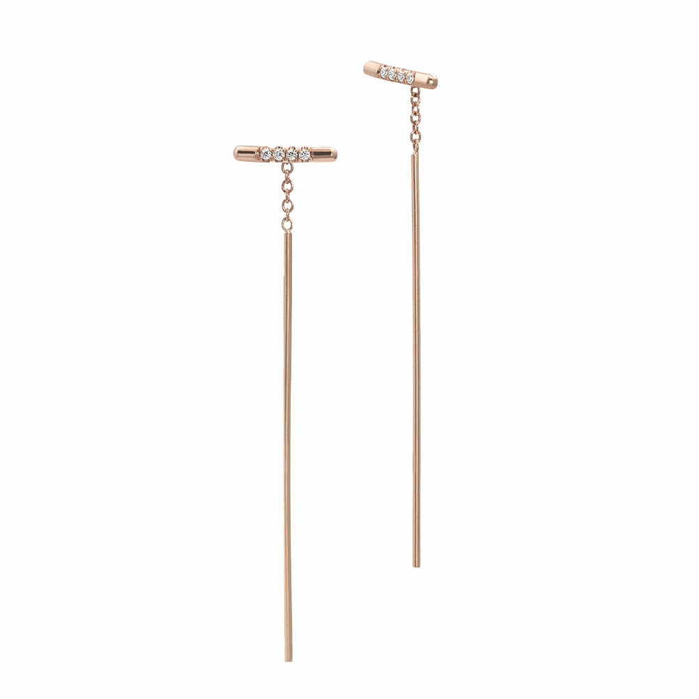 Pavé Linea Threader Earring