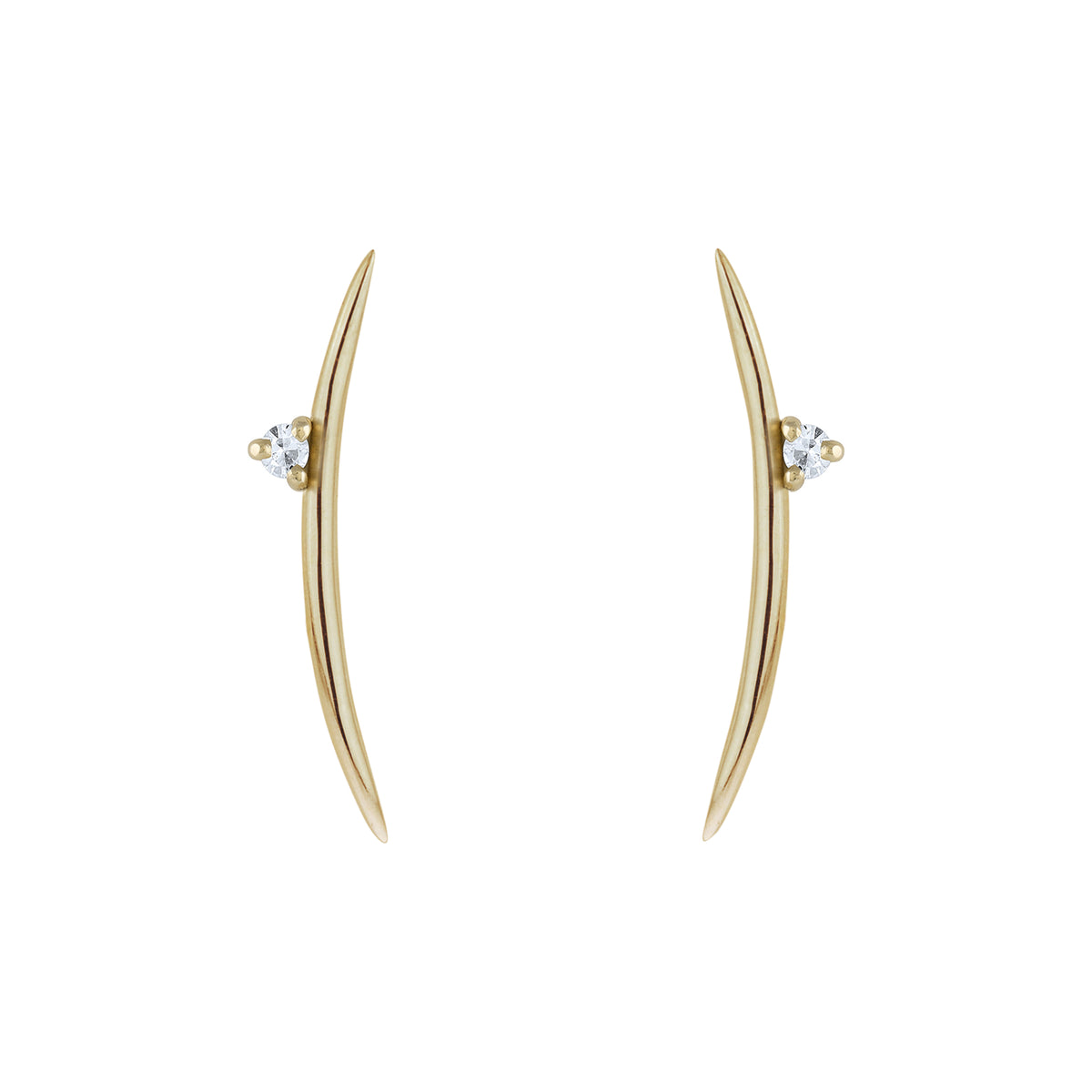 Diamond Long Arc Earrings