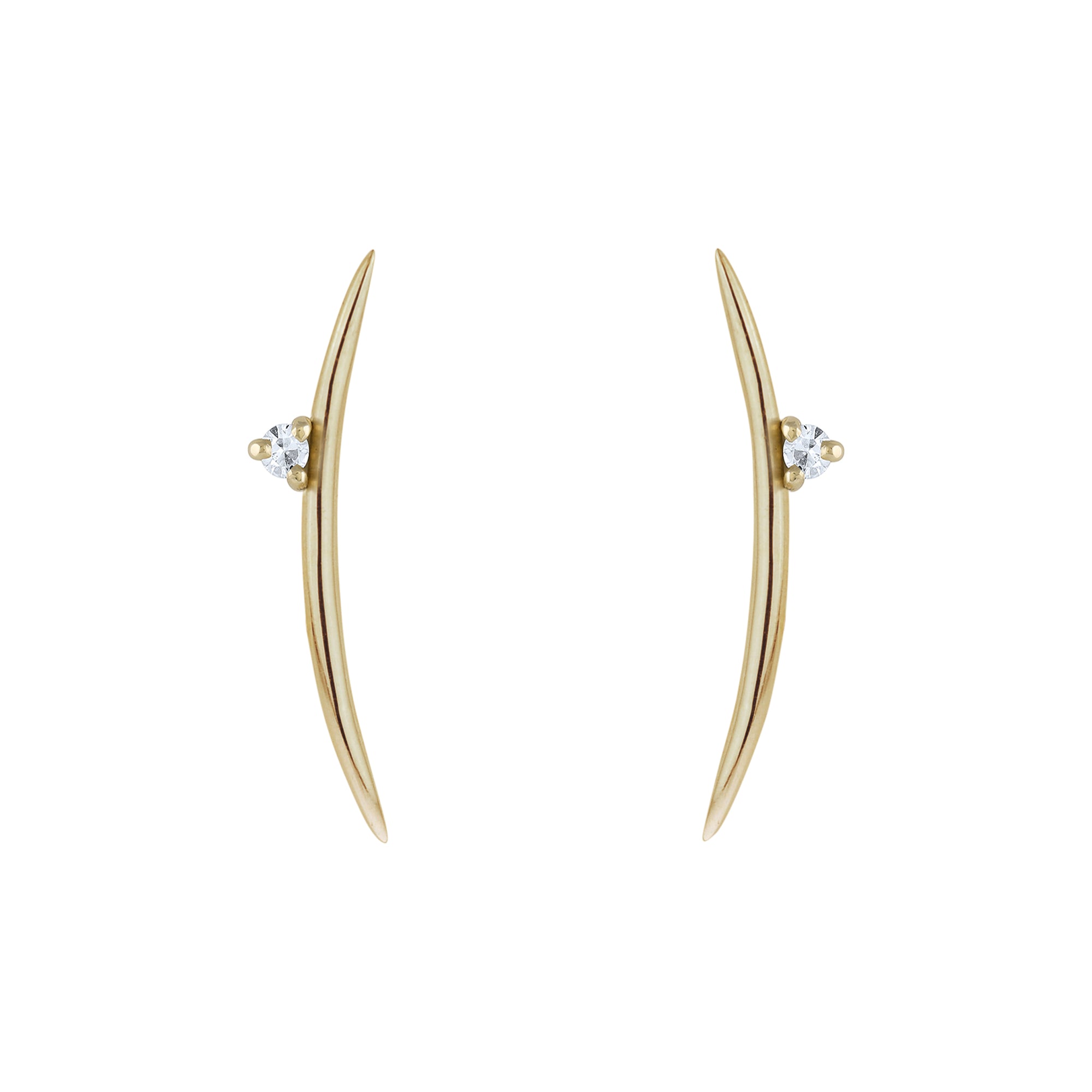Diamond Long Arc Earrings