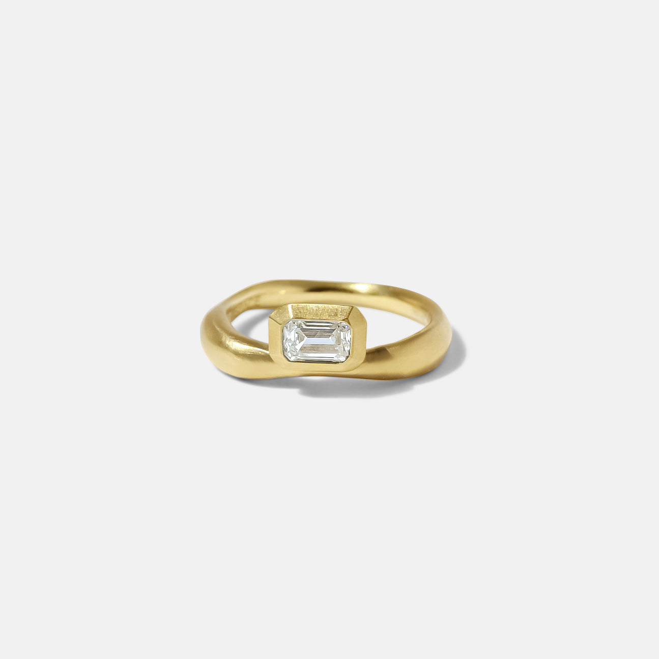 Diamond Float Ring, Emerald Cut