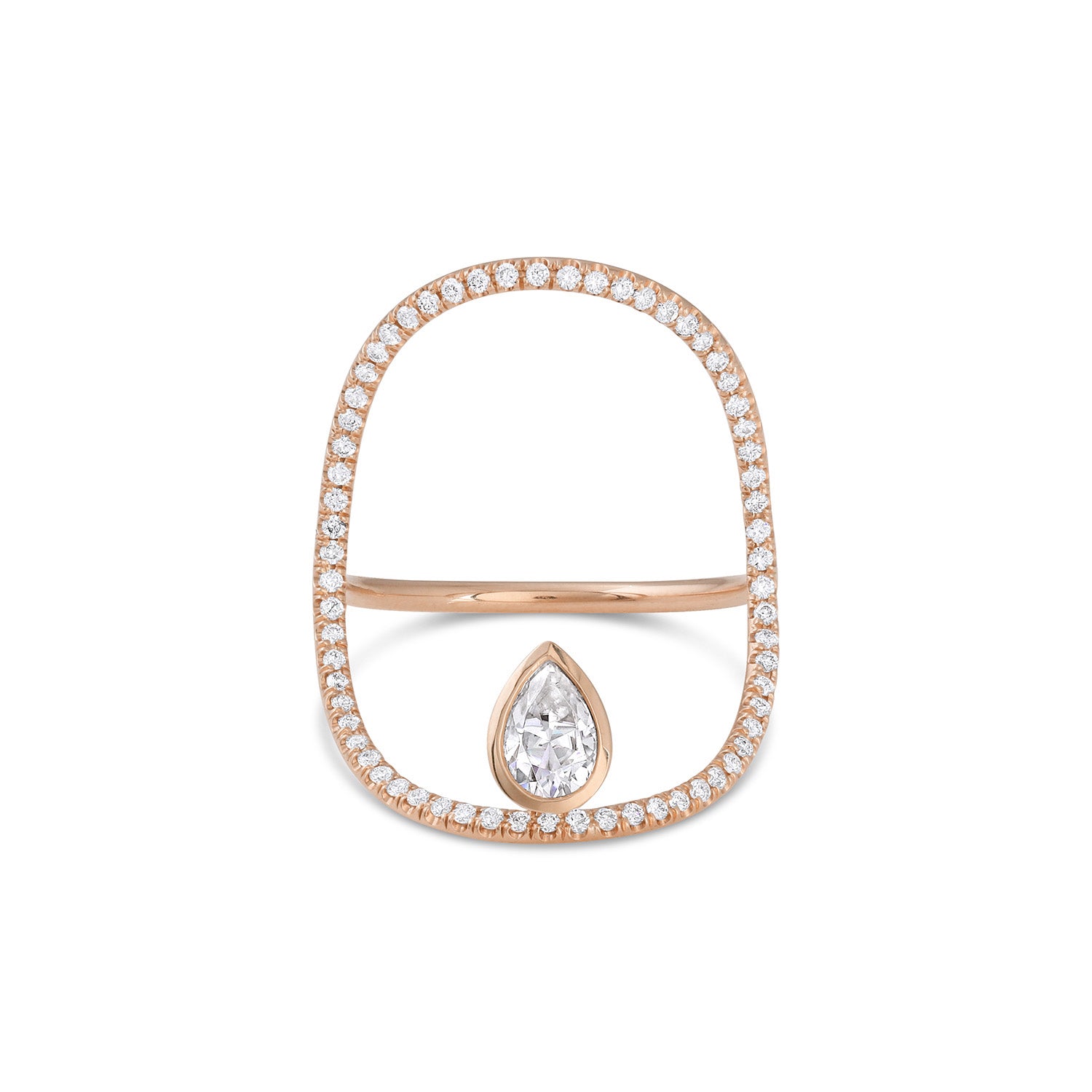 Continuity Pavé Pear Diamond Ring