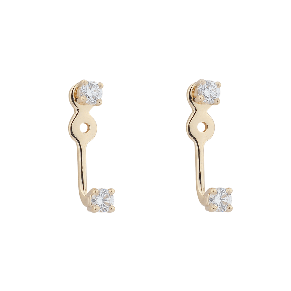 Dainty Ear Wrap Cuff Piercing Zircon Studs Earrings Women - Temu