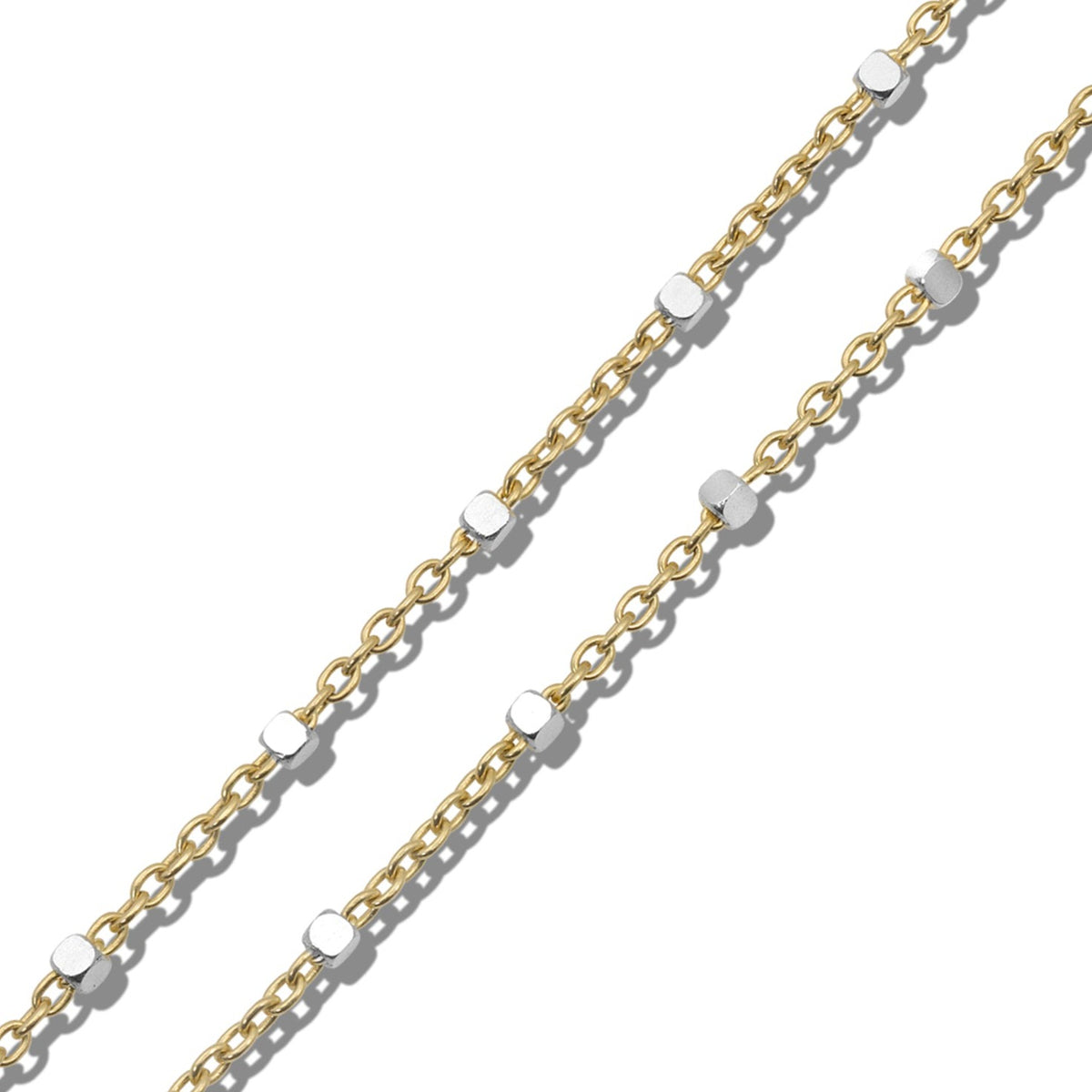 Cube Mixed Metal Chain