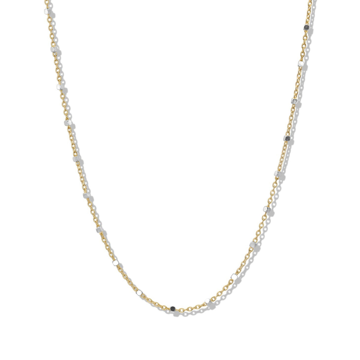 Cube Mixed Metal Chain