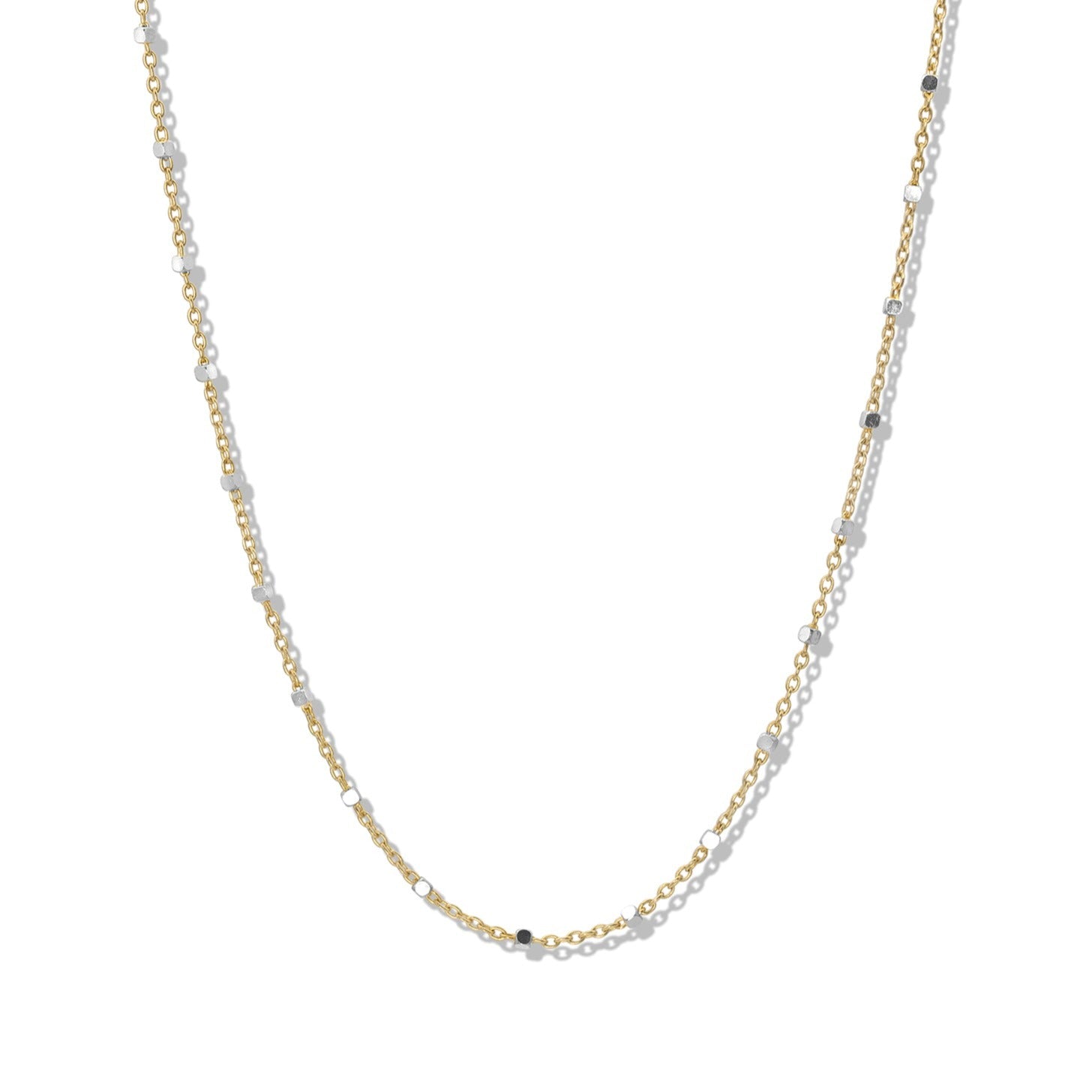 Cube Mixed Metal Chain