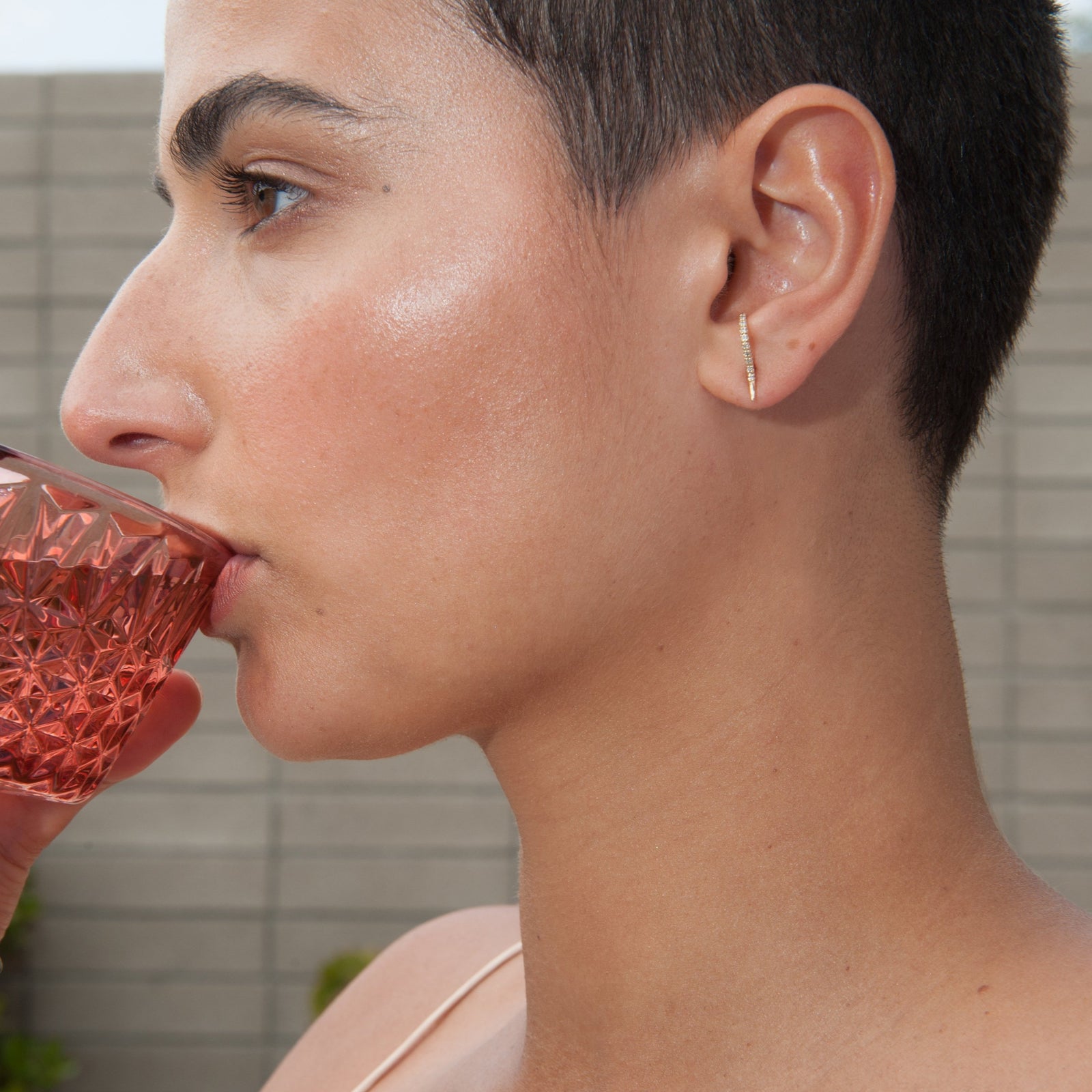 Forme Suspender Earrings, Diamond