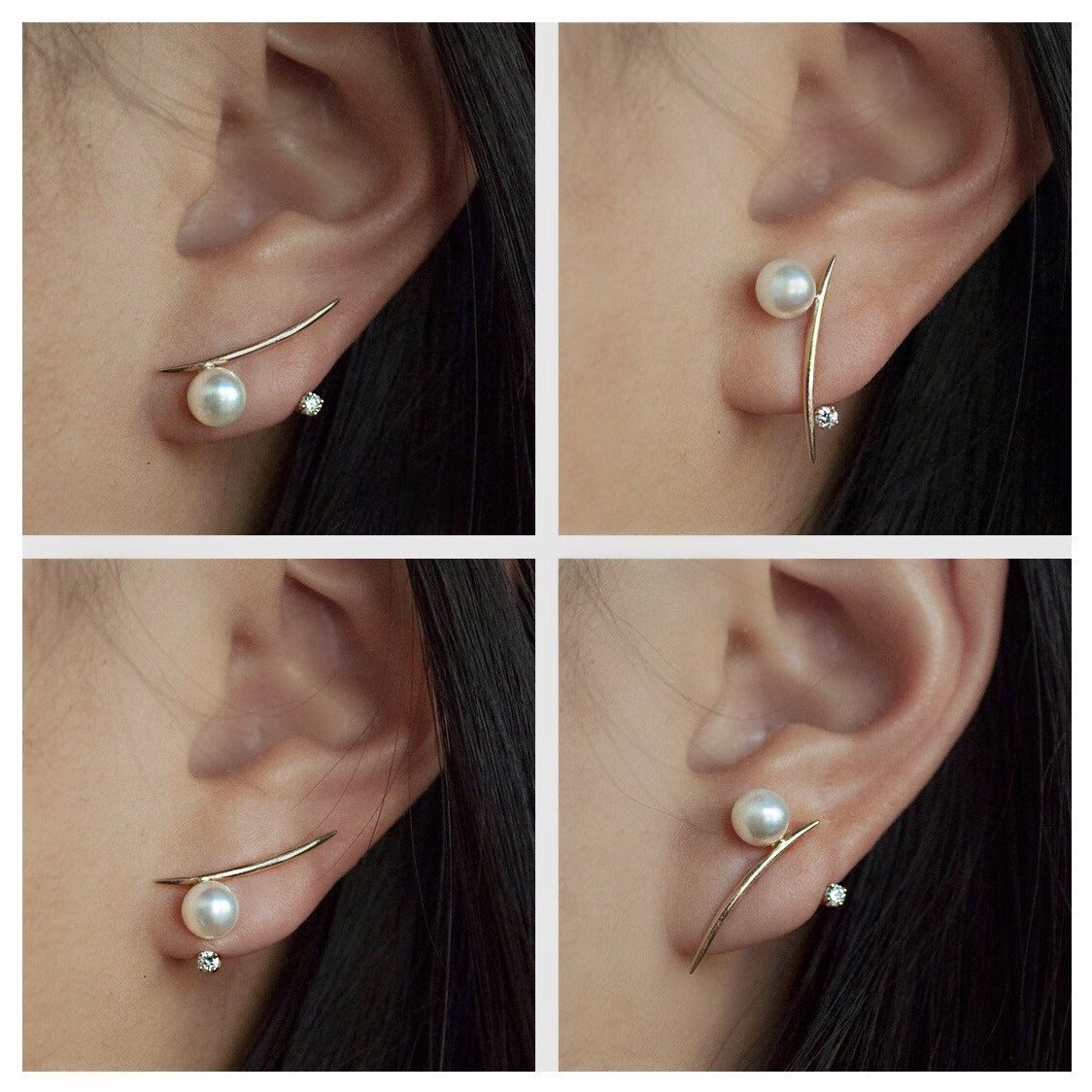 Pearl Arc Earrings | White/Space