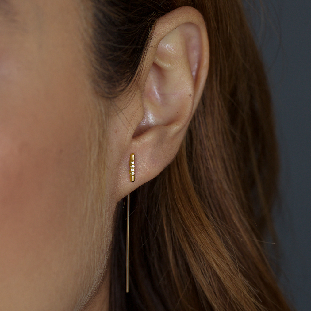 Pav Linea Threader Earring WHITE SPACE