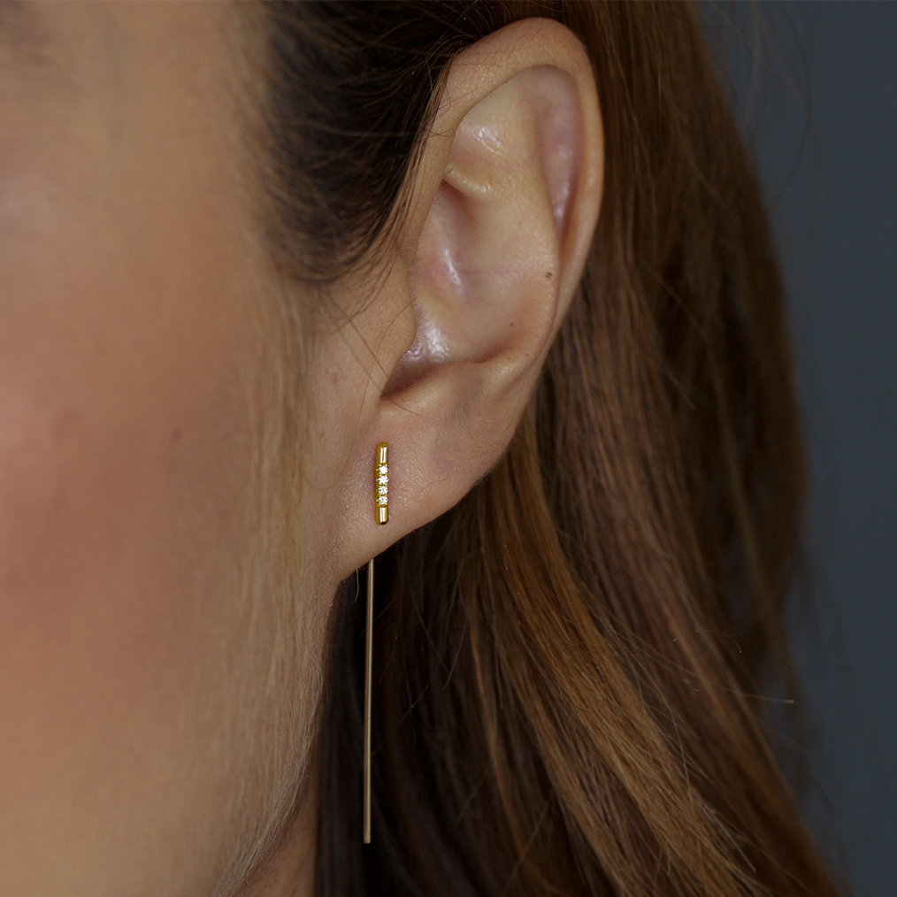 Pavé Linea Threader Earring