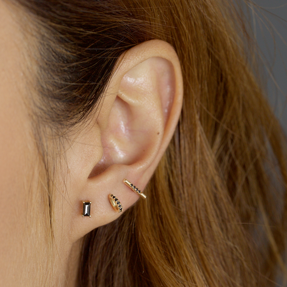 Pavé Linea Stud, Black Diamond