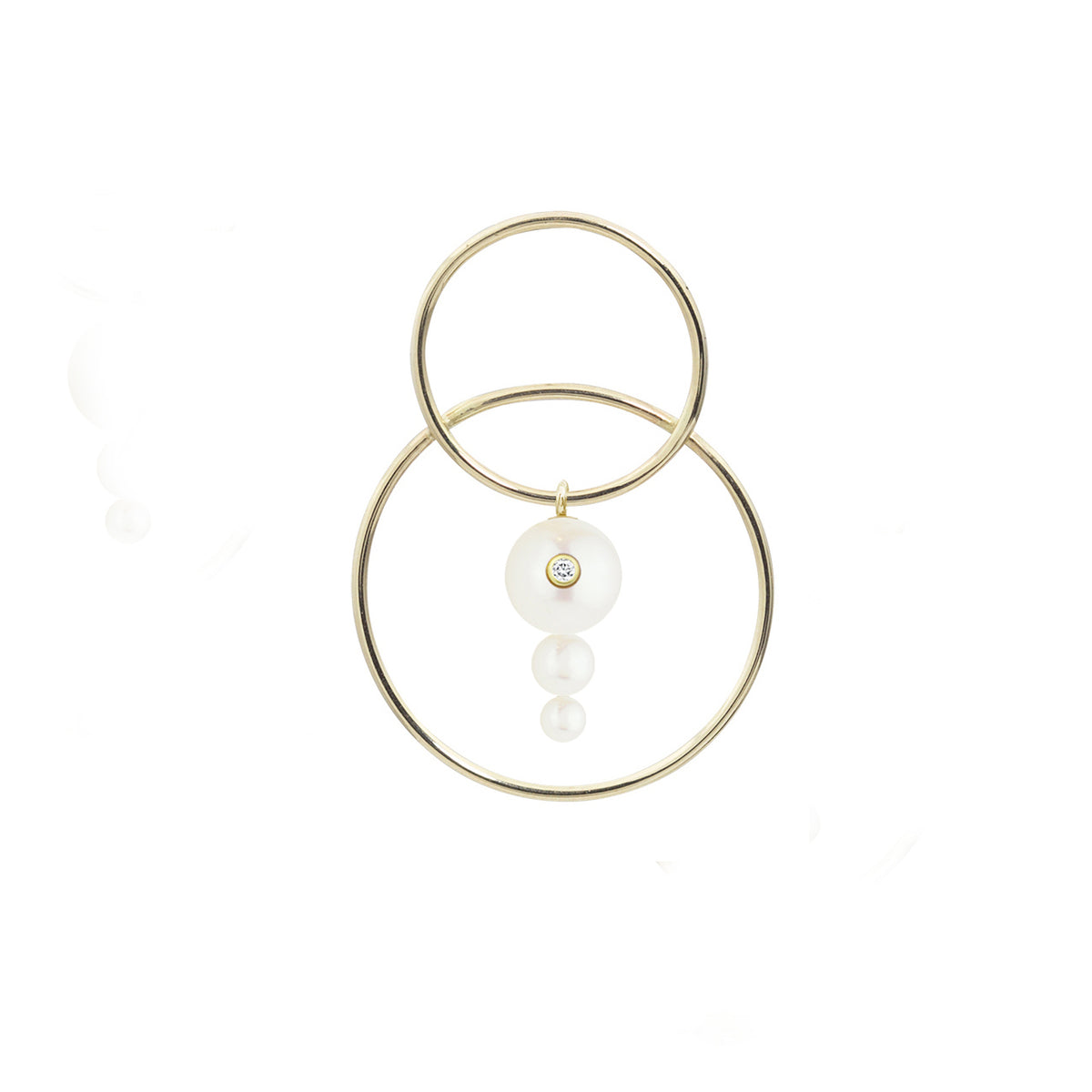 Triple Pearl Diamond Scarpa Earrings