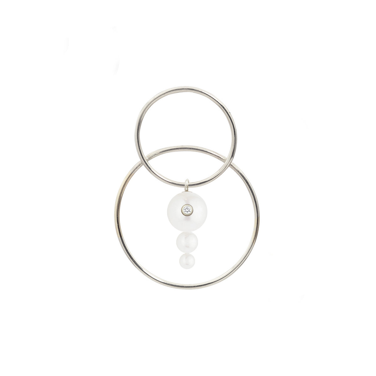 Triple Pearl Diamond Scarpa Earrings